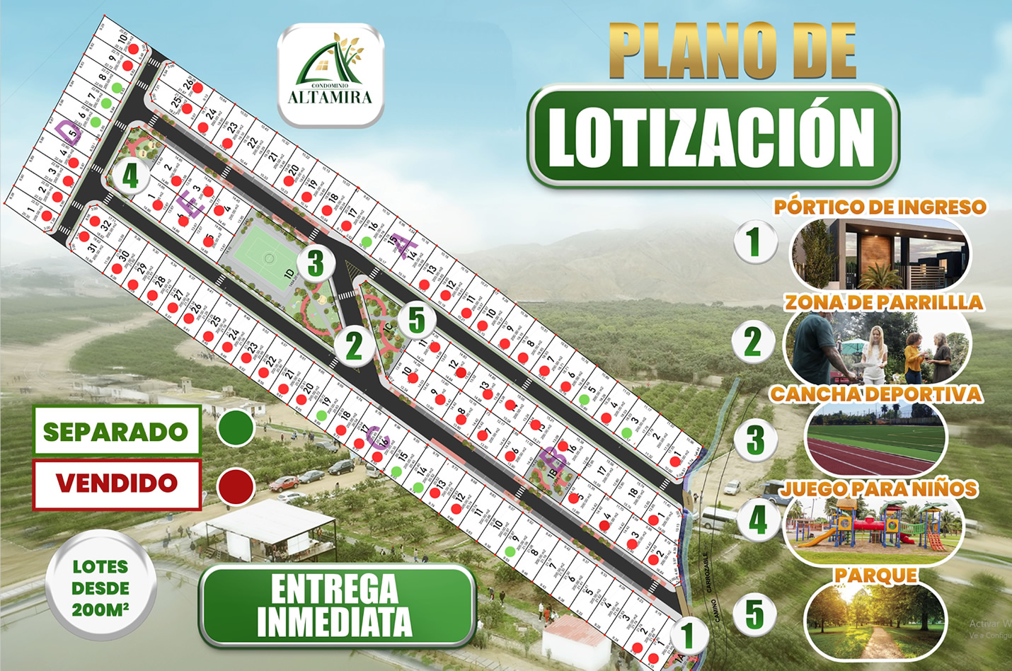 Se vende lotes en Condominio Altamira, Huaral