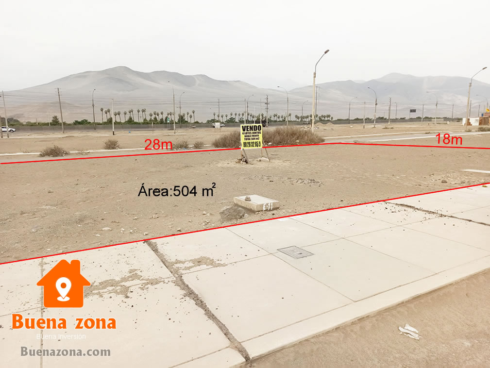 Venta de 4 lotes juntos en zona comercial distrito Santa Rosa