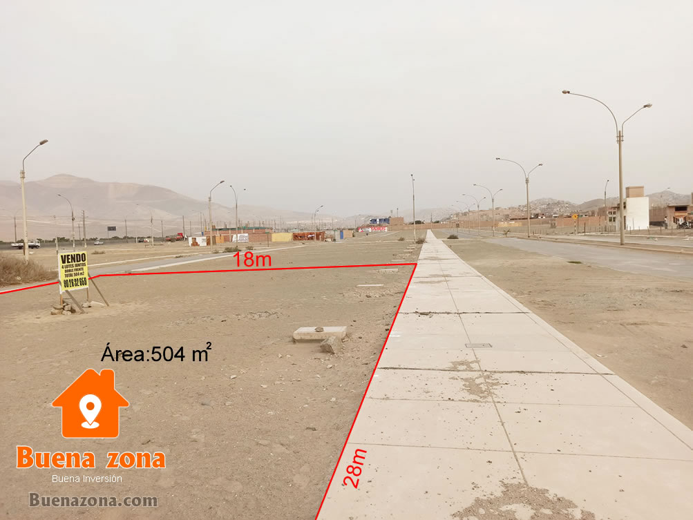 Venta de 4 lotes juntos en zona comercial distrito Santa Rosa
