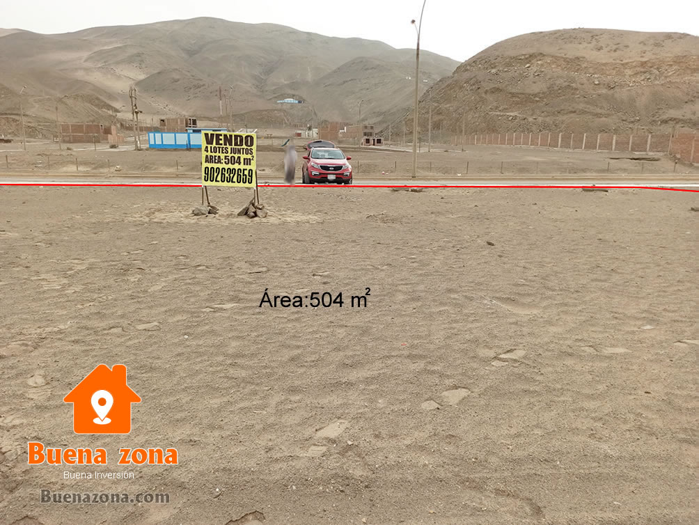 Venta de 4 lotes juntos en zona comercial distrito Santa Rosa