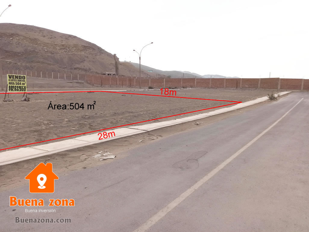 Venta de 4 lotes juntos en zona comercial distrito Santa Rosa