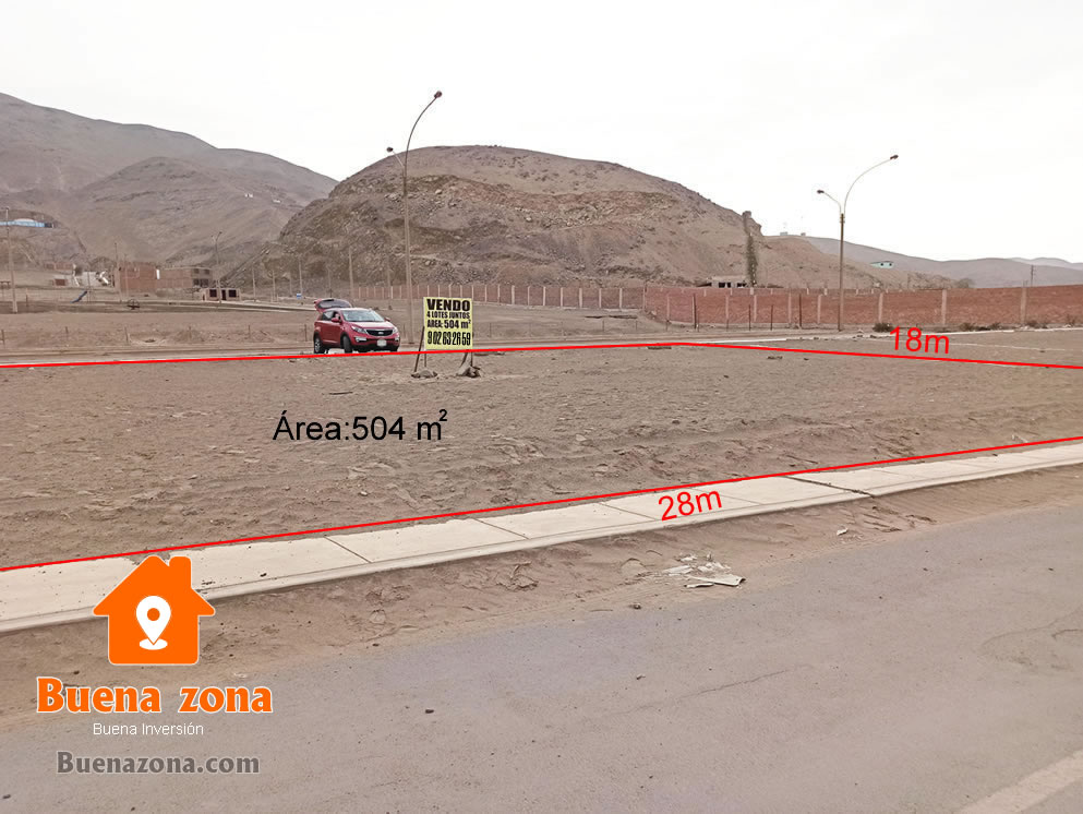 Venta de 4 lotes juntos en zona comercial distrito Santa Rosa