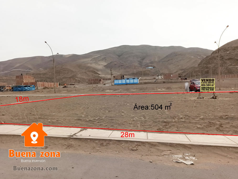 Venta de 4 lotes juntos en zona comercial distrito Santa Rosa